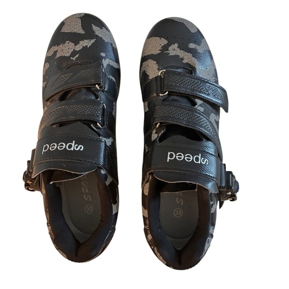 Speed Cycling Bicycle Road Bike Shoes Size 39 Black Gray Camo Camouflage main image 5